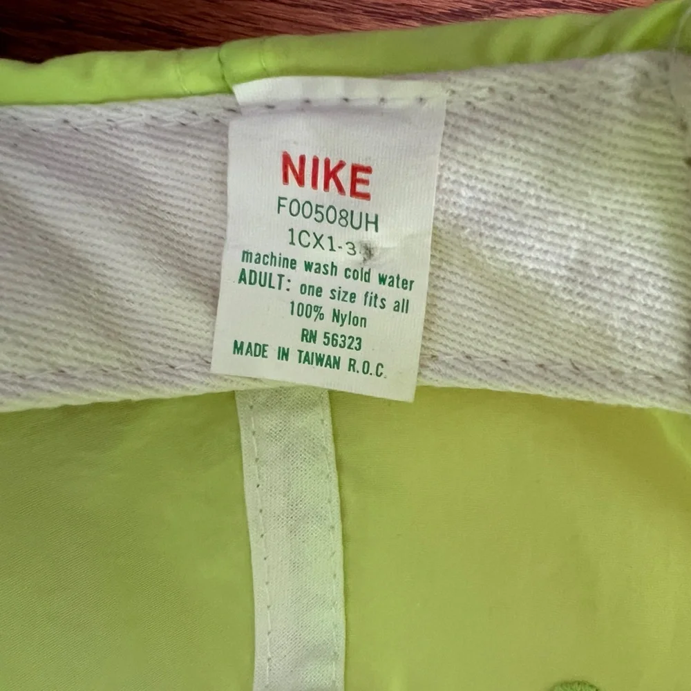 Vintage Nike Hat 90s Snapback Cap Neon Yellow   Sz OS